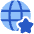Globe Website Star Icon from Plump Flat Set