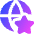 Globe Website Star Icon from Core Gradient Set