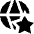 Globe Website Star Icon from Sharp Solid Set