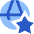 Globe Website Star Icon from Sharp Flat Set