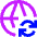 Globe Website Sync Icon from Sharp Neon Set
