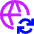 Globe Website Sync Icon from Sharp Neon Set
