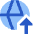 Globe Website Upload Icon from Sharp Flat Set