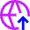 Globe Website Upload Icon from Sharp Neon Set