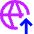 Globe Website Upload Icon from Sharp Neon Set
