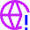Globe Website Warning Icon from Sharp Neon Set