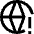 Globe Website Warning Icon from Sharp Line Set