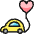 Wedding Car Heart Balloon Icon from Ultimate Colors Set