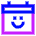Calendar Smiley Happy Face Icon from Sharp Neon Set
