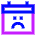 Calendar Smiley Sad Face Icon from Sharp Neon Set