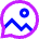 Chat Bubble Mms Media Photo Circle Icon from Sharp Neon Set