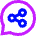 Chat Bubble Share Reviews Circle Icon from Sharp Neon Set