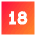 Content Rating 18 Up Icon from Sharp Gradient Set