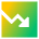 Growth Analytics Chart Down Loss Icon from Sharp Gradient Set