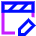 Movie Video Edit Icon from Sharp Neon Set