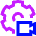 Settings Video Camera Icon from Sharp Neon Set