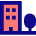 Building Real Estate Icon from Sharp Pop Set