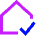 House Confirm Check Home Icon from Sharp Neon Set