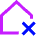 House Delete Home Icon from Sharp Neon Set
