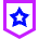 Shield Star Police Badge Icon from Sharp Neon Set