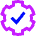 Cog Automation Gear Check Icon from Sharp Neon Set