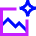 Ai Generate Landscape Image Spark Icon from Sharp Neon Set