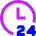 Time 24 Hours Icon from Sharp Neon Set