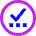 Check Preliminary Steps Circle Icon from Sharp Neon Set