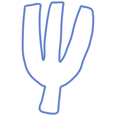 Shape Abstract Fork Element from Organic Shapes Set