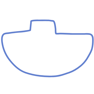 Shape Vase Half Circle Element from Organic Shapes Set