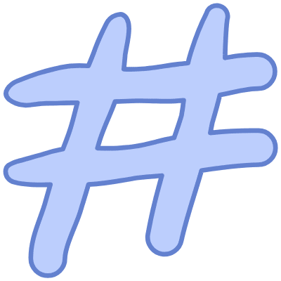Shape Hashtag Waffle Element from Organic Shapes Set