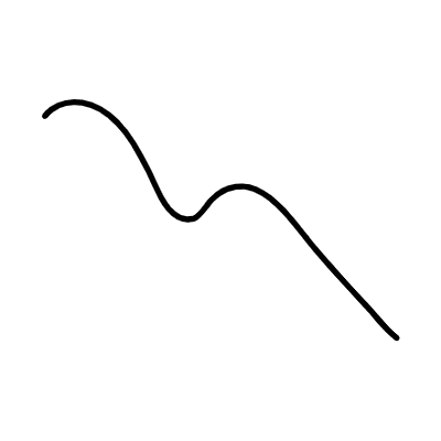 Abstract Decrease Up Graph Curve Line Element from Variable Scribbles Set