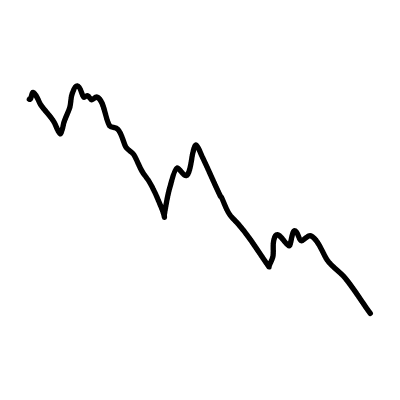 Abstract Decrease Up Graph Line 1 Element from Variable Scribbles Set