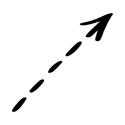 Arrow Dashed Line Head Straight Long Element from Beveled Scribbles Set