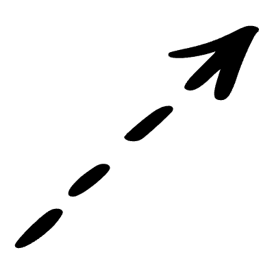 Arrow Dashed Line Head Straight Medium Element from Beveled Scribbles Set