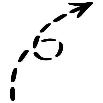 Arrow Dashed Line Head Swirl Long Element from Beveled Scribbles Set