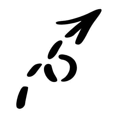 Arrow Dashed Line Head Swirl Medium Element from Beveled Scribbles Set