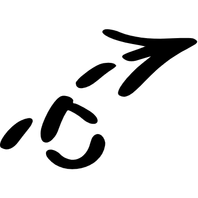 Arrow Dashed Line Head Swirl Short Element from Beveled Scribbles Set