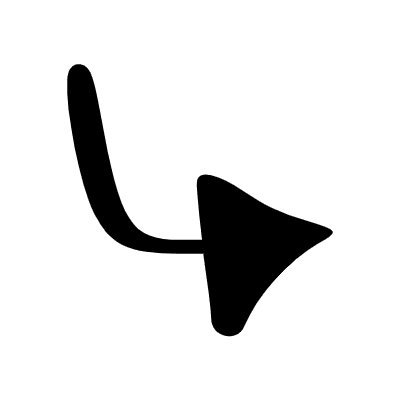 Arrow Filled Head Angled Short Element from Beveled Scribbles Set