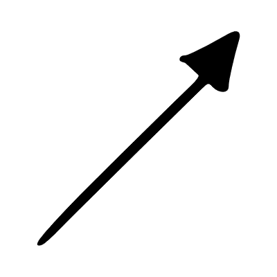 Arrow Filled Head Straight Long Element from Beveled Scribbles Set