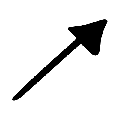 Arrow Filled Head Straight Short Element from Beveled Scribbles Set