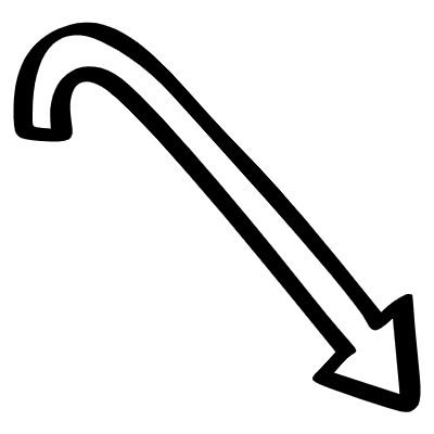 Arrow Thick Turn Back Element from Beveled Scribbles Set