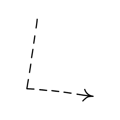 Line Arrow Angled Dashed Curvy Head Long Element from Variable Scribbles Set
