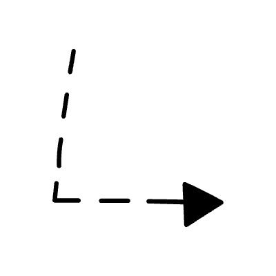Line Arrow Angled Dashed Filled Head Medium 5 Element from Variable Scribbles Set