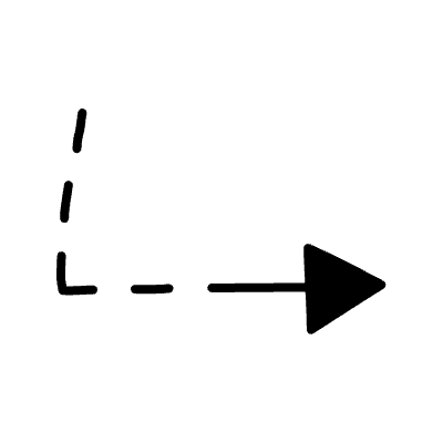 Line Arrow Angled Dashed Filled Head Short 5 Element from Variable Scribbles Set
