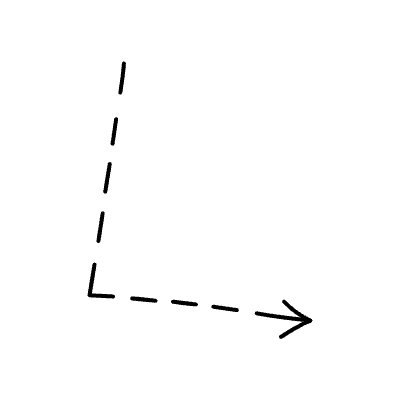 Line Arrow Angled Dashed Line Head Long Element from Variable Scribbles Set