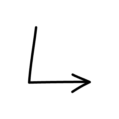 Line Arrow Angled Line Head Short Element from Variable Scribbles Set