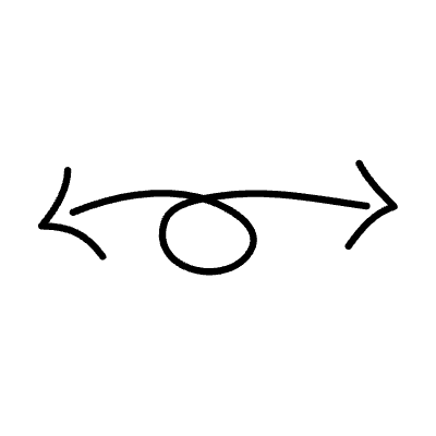 Line Arrow Double Head Spiral Element from Variable Scribbles Set