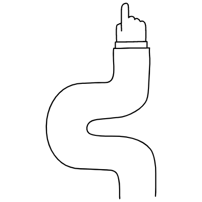 Line Arrow Hand Zigzag Non Filled Element from Variable Scribbles Set