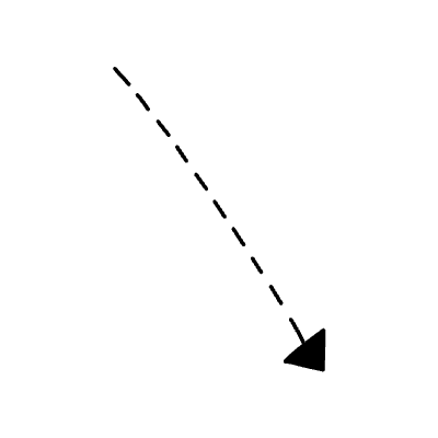 Line Arrow Straight Dashed Filled Head Long 5 Element from Variable Scribbles Set